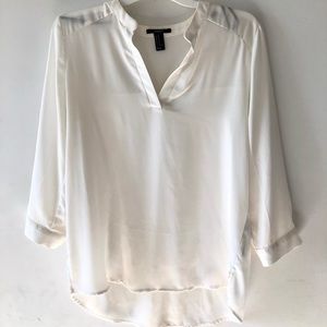 White Long-Sleeve Blouse